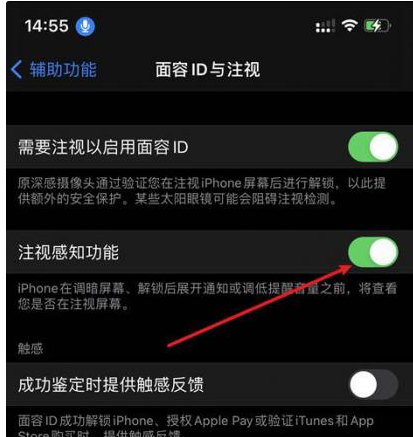 银州苹果14维修网点分享iPhone14注视感知功能有什么用 